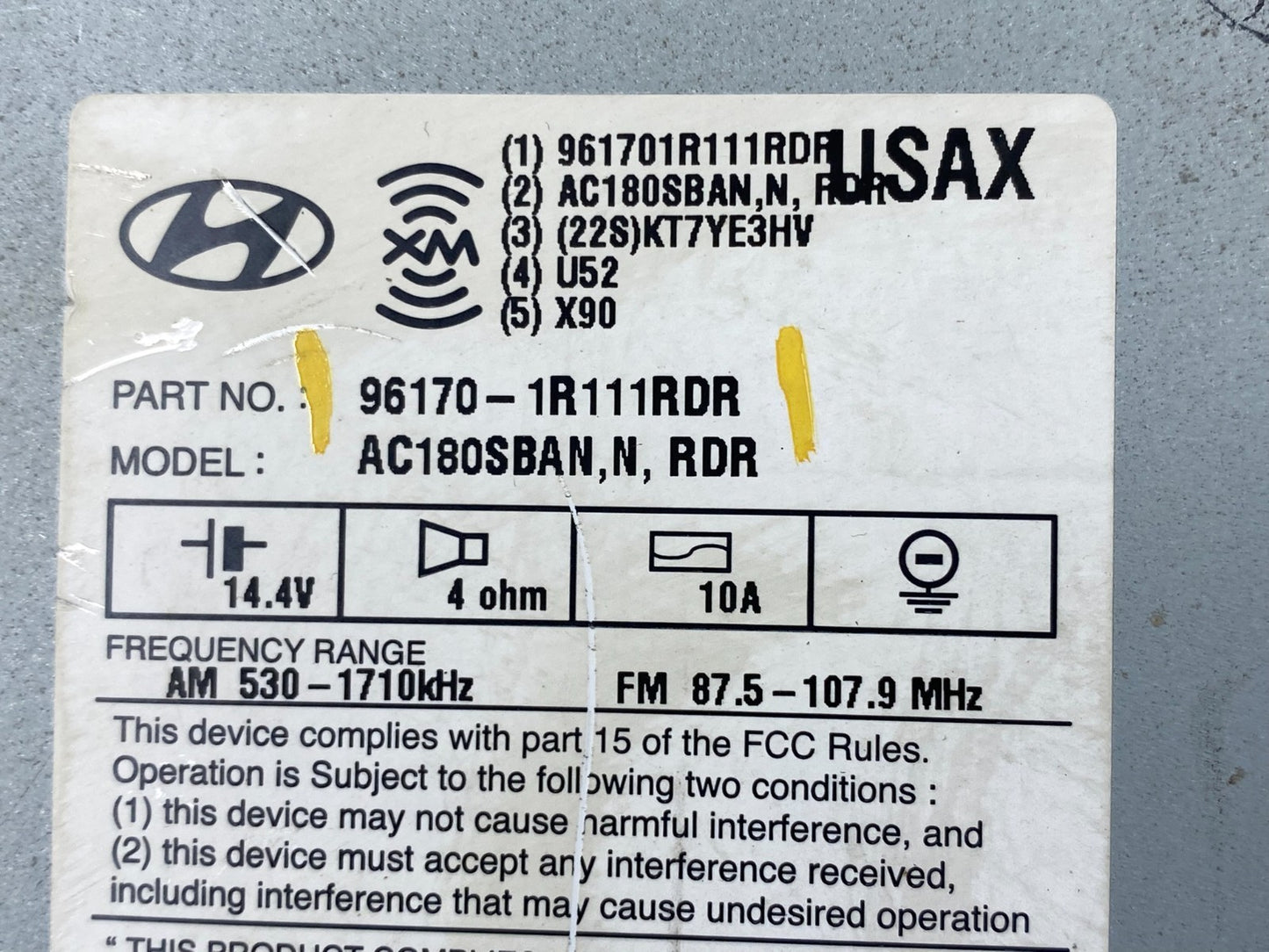 2015 2016 2017 Hyundai Accent Radio Cd Mp3 Player AA0029 DG6