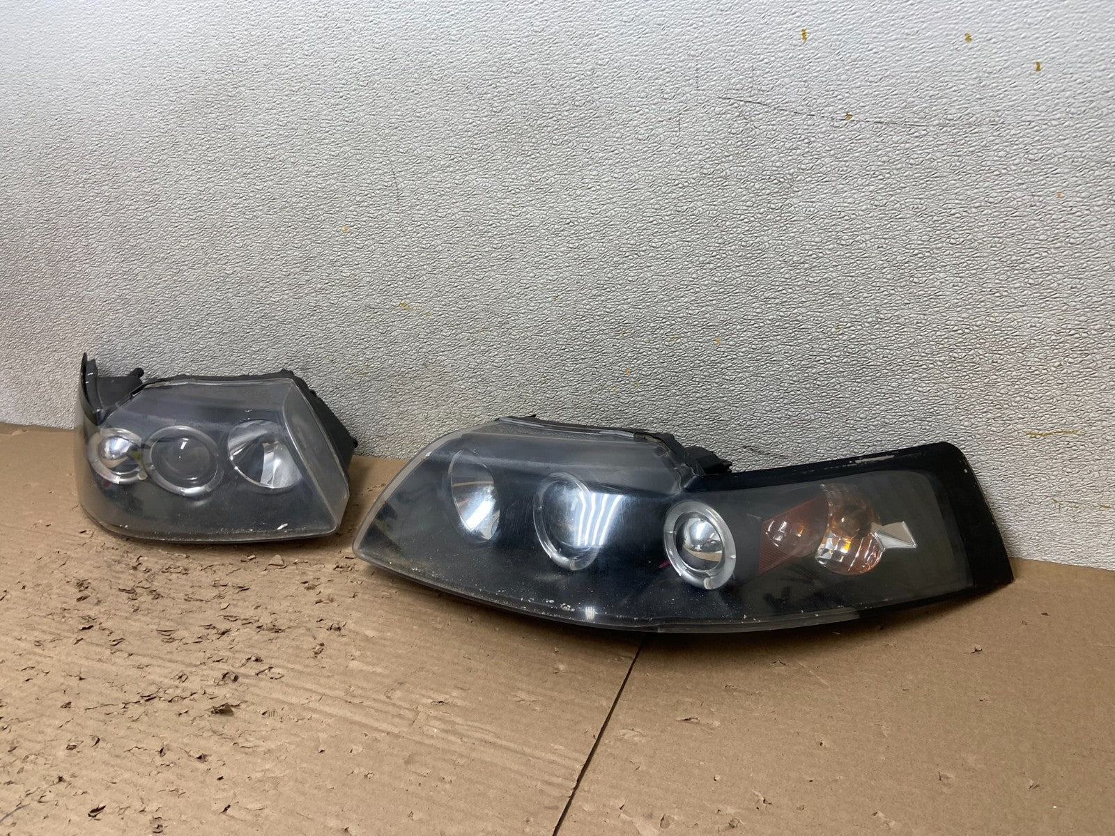 1999 to 2004 Ford Mustang Left+Right Set Side Black LED Headlights AB1719 DW1