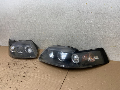 1999 to 2004 Ford Mustang Left+Right Set Side Black LED Headlights AB1719 DW1