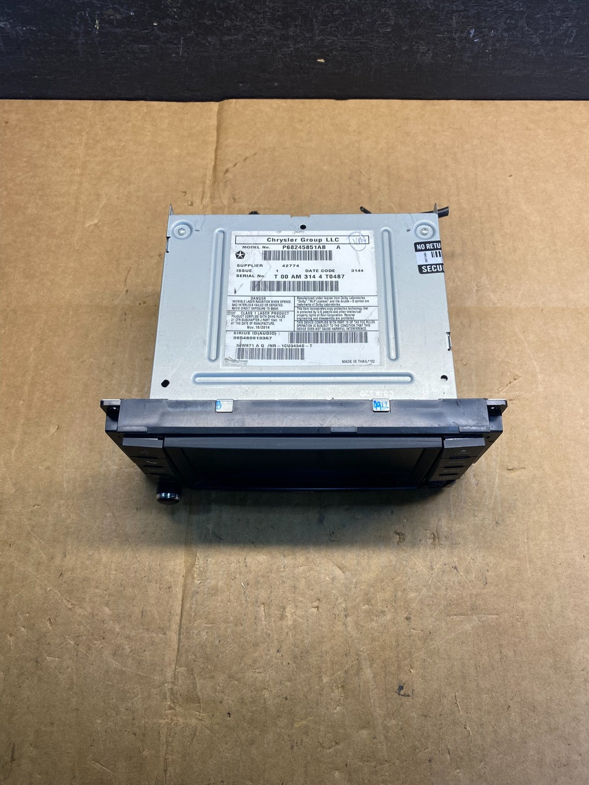 2010 2018 Jeep Dodge Chrysler Screen Display CD Player Satellite Radio ad3624 DG3
