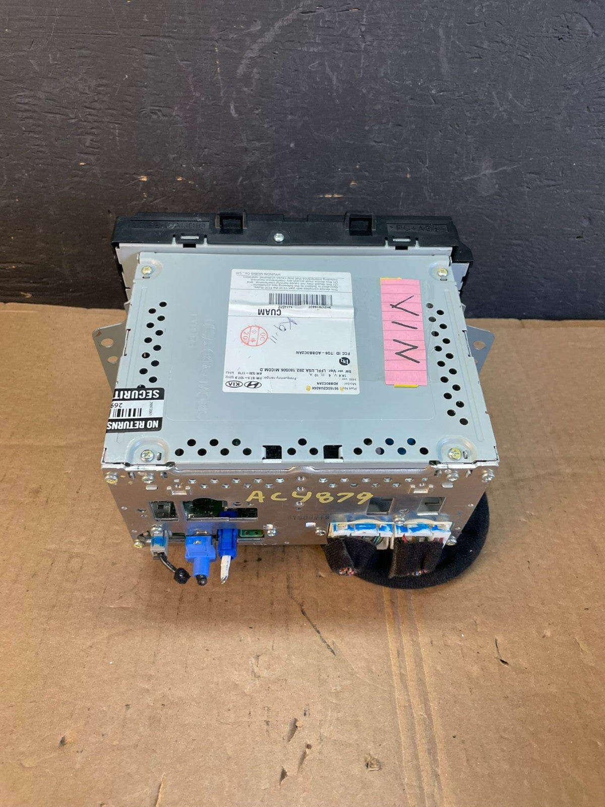 2018 to 2019 Hyundai Sonata AM/FM Radio Receiver Screen 96160c2ua04x AC4879 DG6