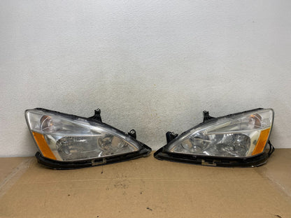2003 - 2007 Honda Accord Left+Right Set Halogen Headlights AH3129 DW0