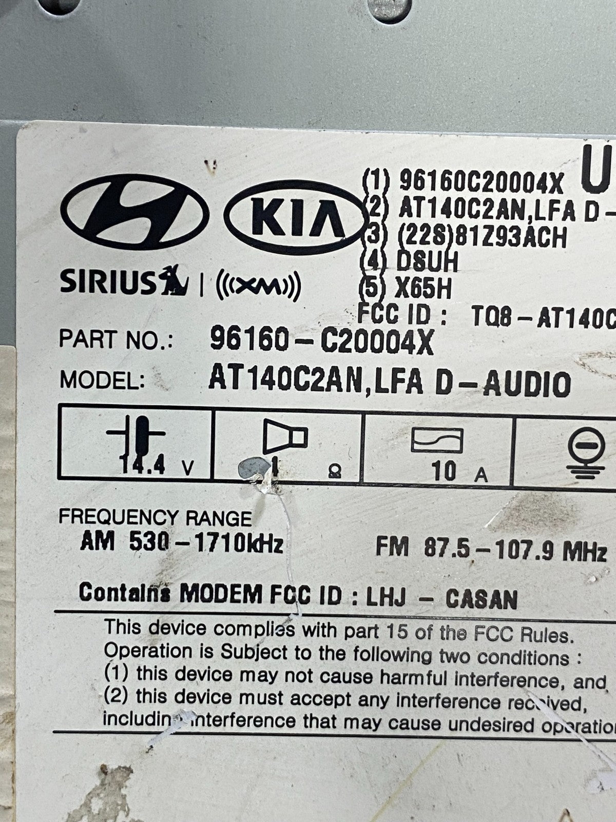 2015 to 2017 Hyundai Sonata Radio Navigation Screen Display AE7907 DG6