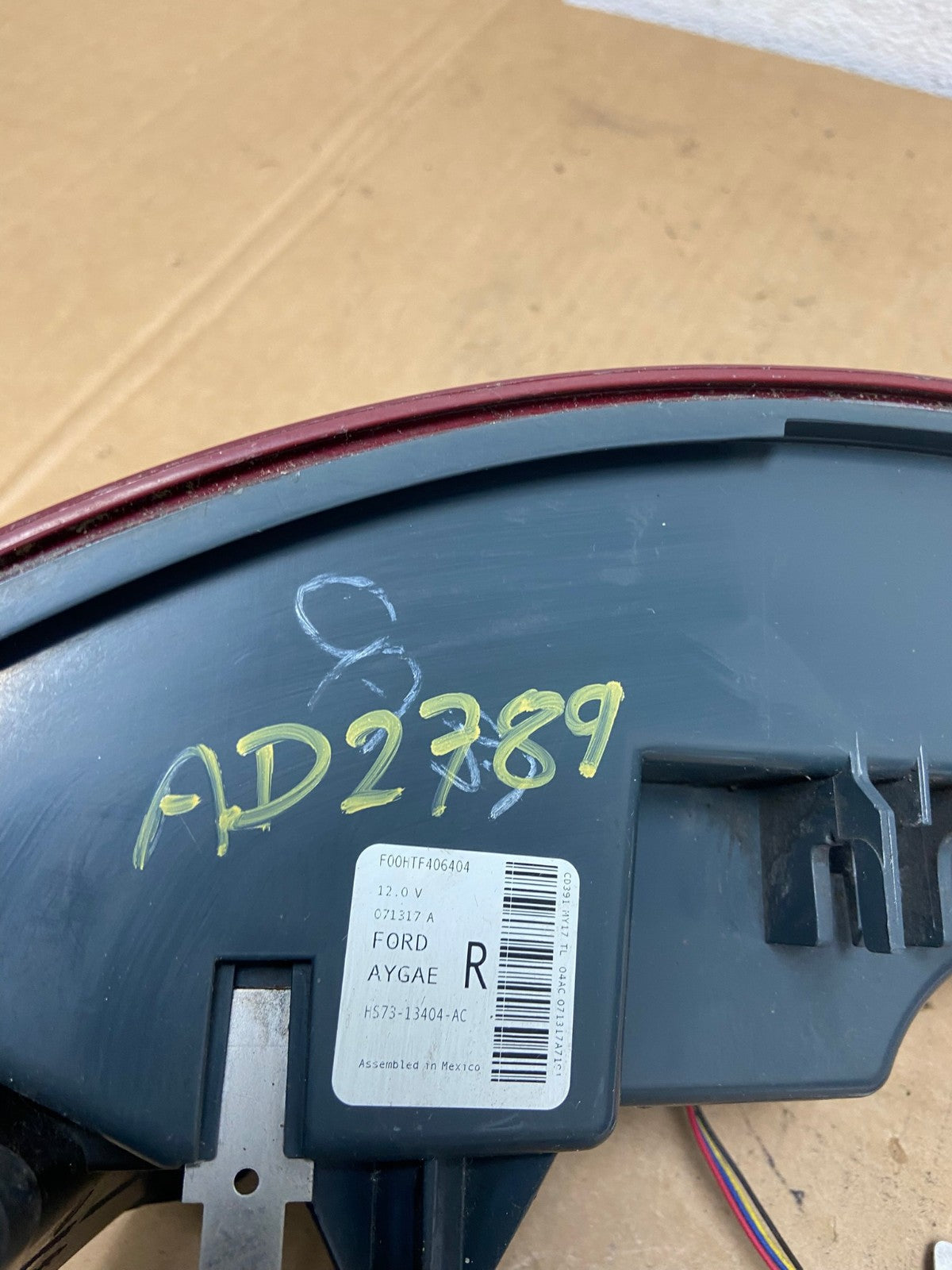 2017 - 2018 Ford Fusion Right Passenger RH Side Tail Light AD2789 LK7