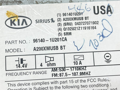 2011 2012 2013 Kia Sorento Sirius AM/FM CD Radio Screen Display AI0506 DG8