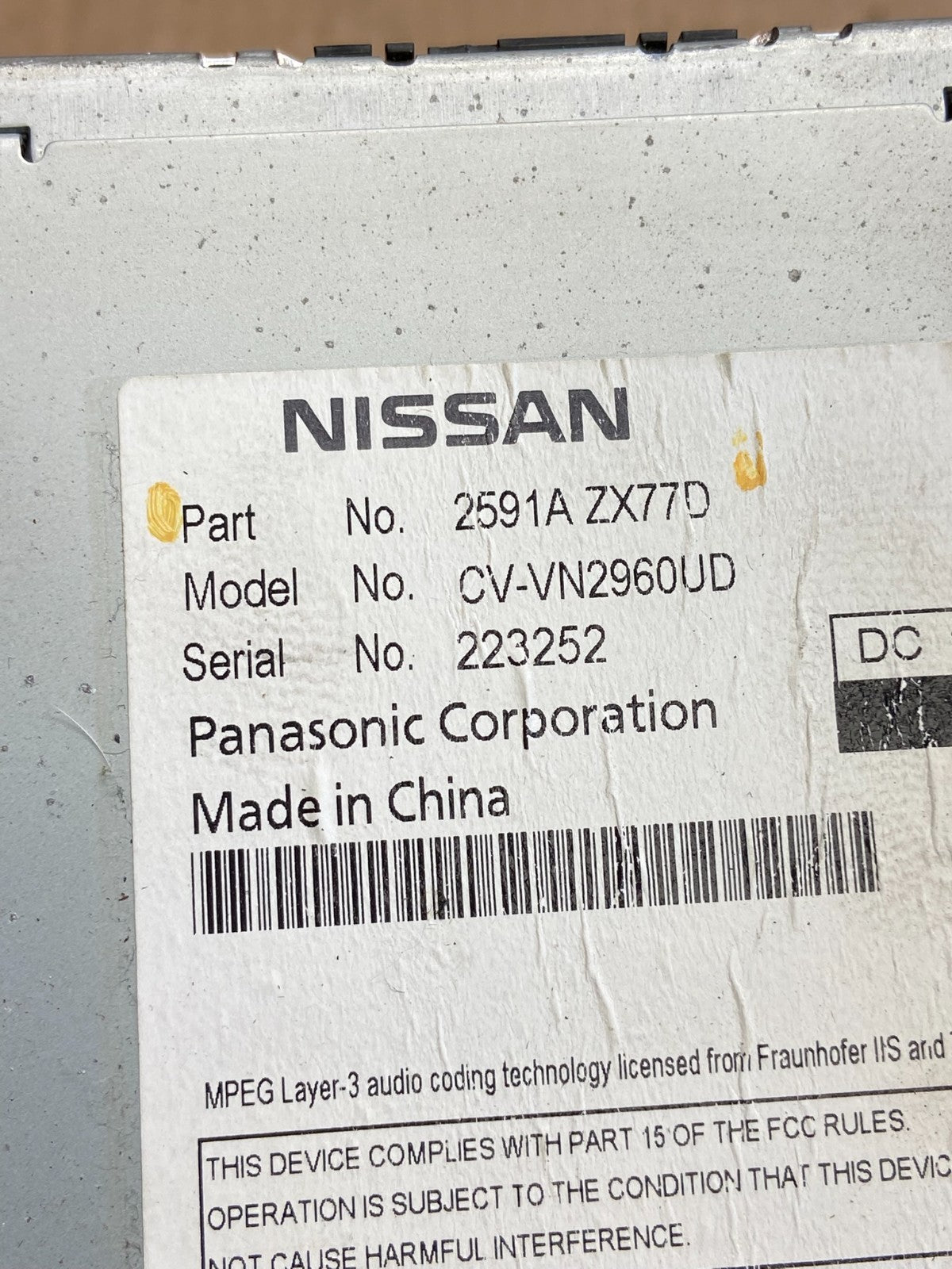 2011 - 2013 Nissan Murano Maxima M35 M37 BOSE Radio CD Navigation AI2859 DG5