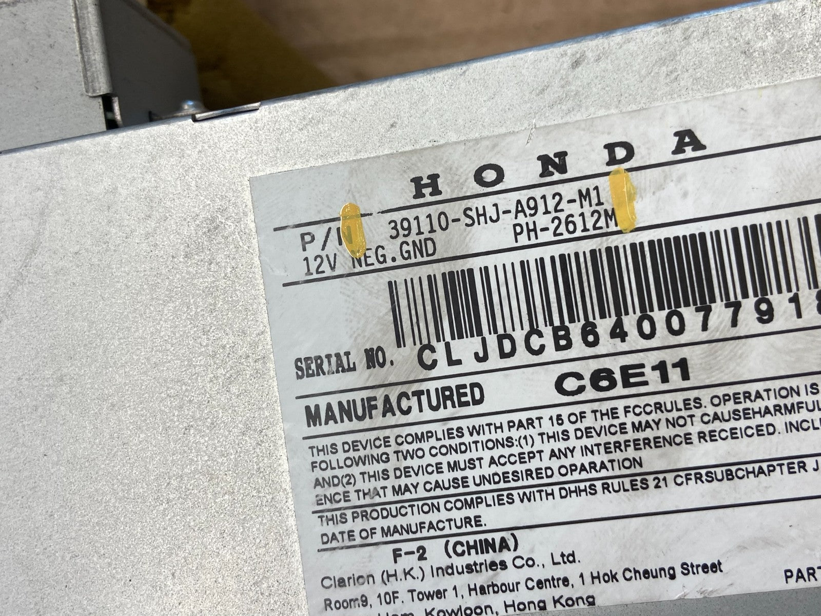 2005-2006 Honda Odyssey Information Display Screen 39110-shj-a912 AF6358 DG6