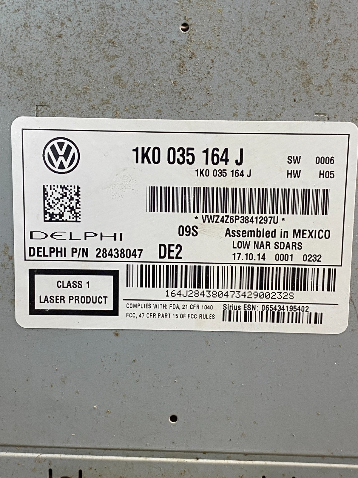 2015 to 2017 Volkswagen Passat Jetta Radio CD Player AM/FM Media AG5985 DG6