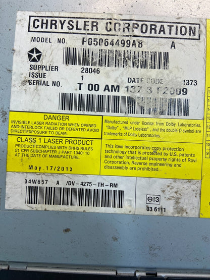 2009 2010 2011 Volkswagen Routan Video DVD Player Z0539 DG6