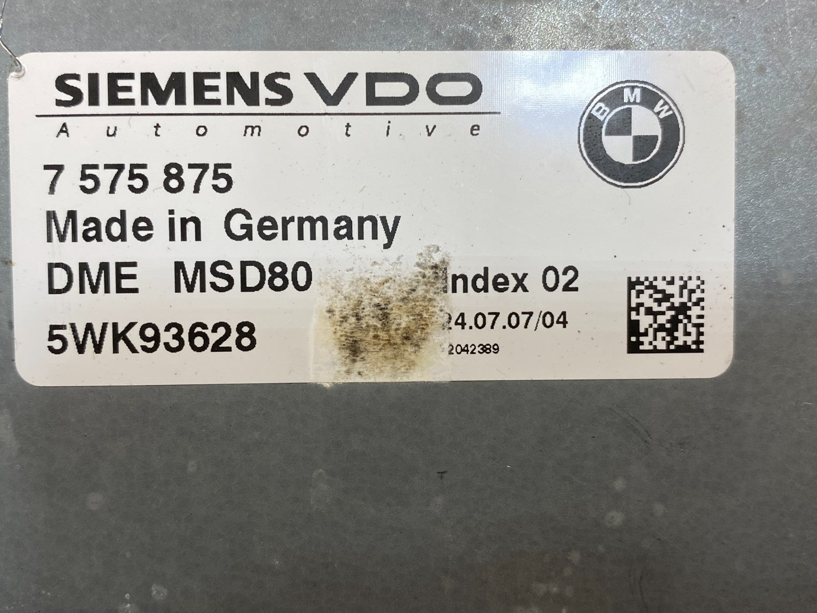 2007 to 2010 BMW N54 335i 535i Engine ECU ECM Computer Module 7575875 AE0001 DG2