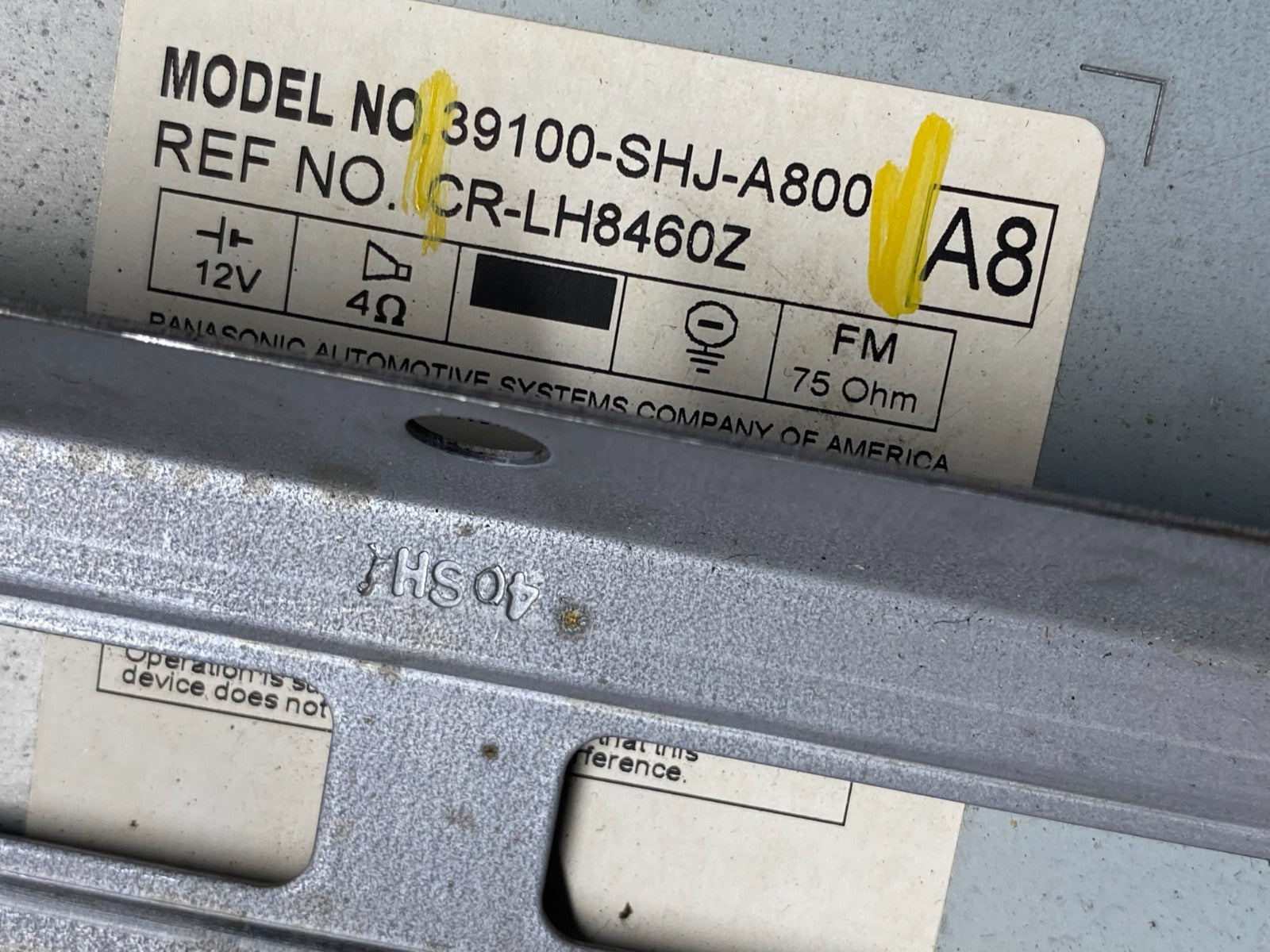 2005 to 2010 Honda Odyssey Am Fm Cd Player Radio Receiver Q2547 DG6