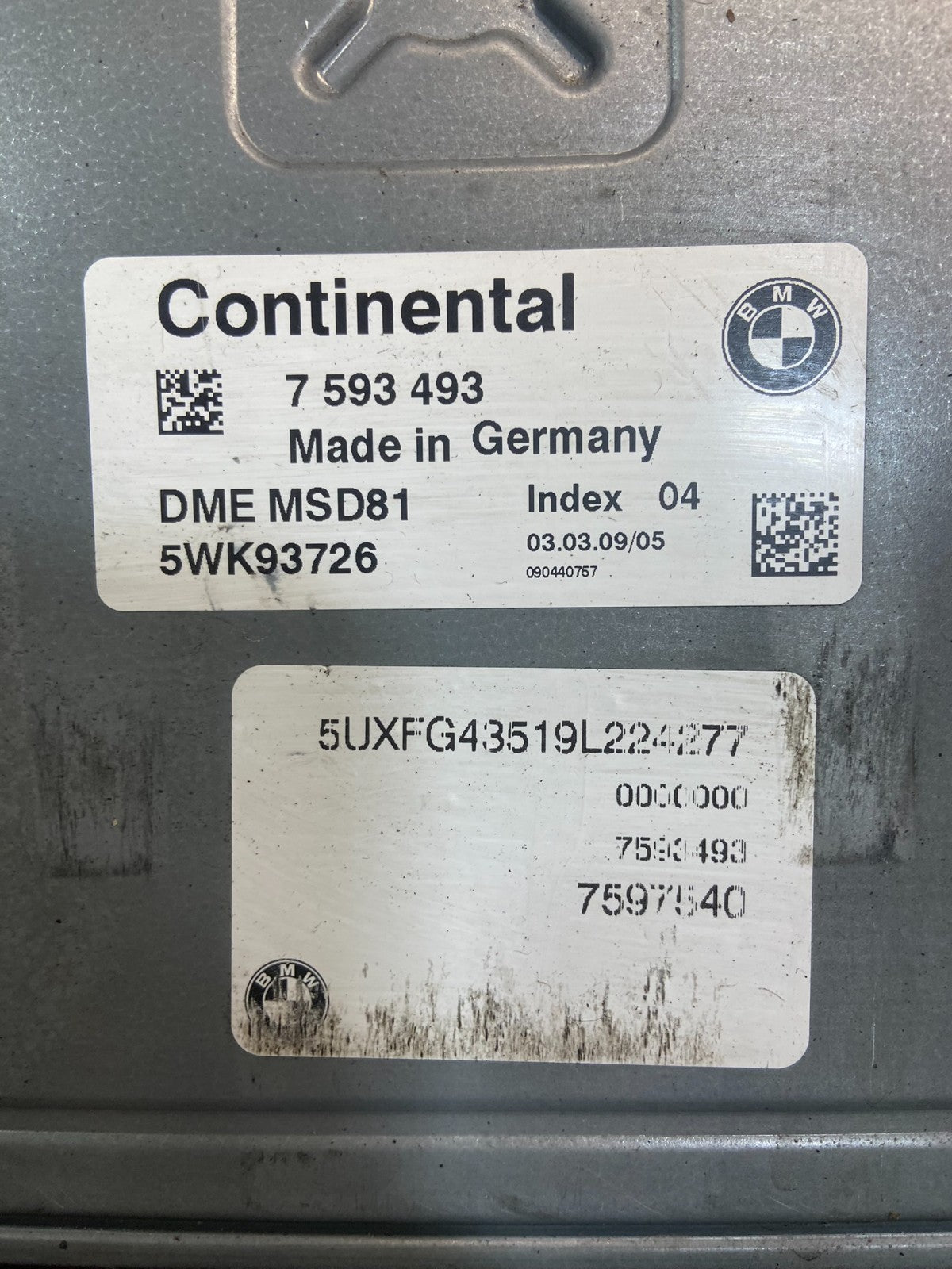 2009 BMW X5 ECM ECU Engine Control Computer Module Oem Y3733 DG4