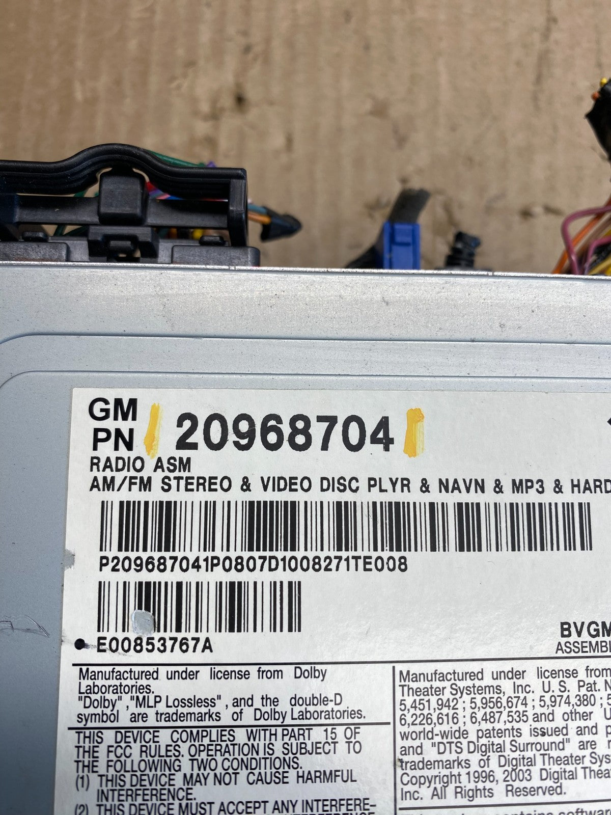 2009 to 2015 Cadillac CTS Am Fm Cd Player Radio Receiver OEM AB9586 DG4