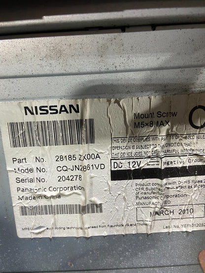 2010 to 2012 Nissan Altima Radio Cd Mp3 Player AUX Climate Control Y7644 DG7