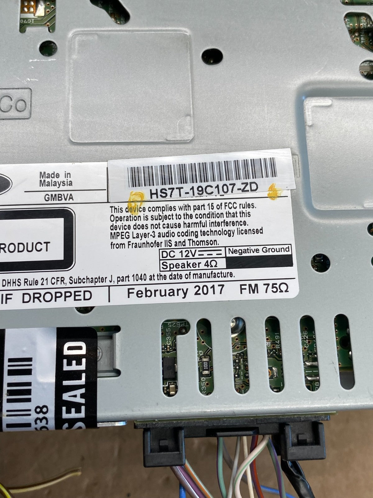 2017 2018 2019 Ford Fusion Radio Audio Receiver AM FM CD MP3 ag6339 DG4