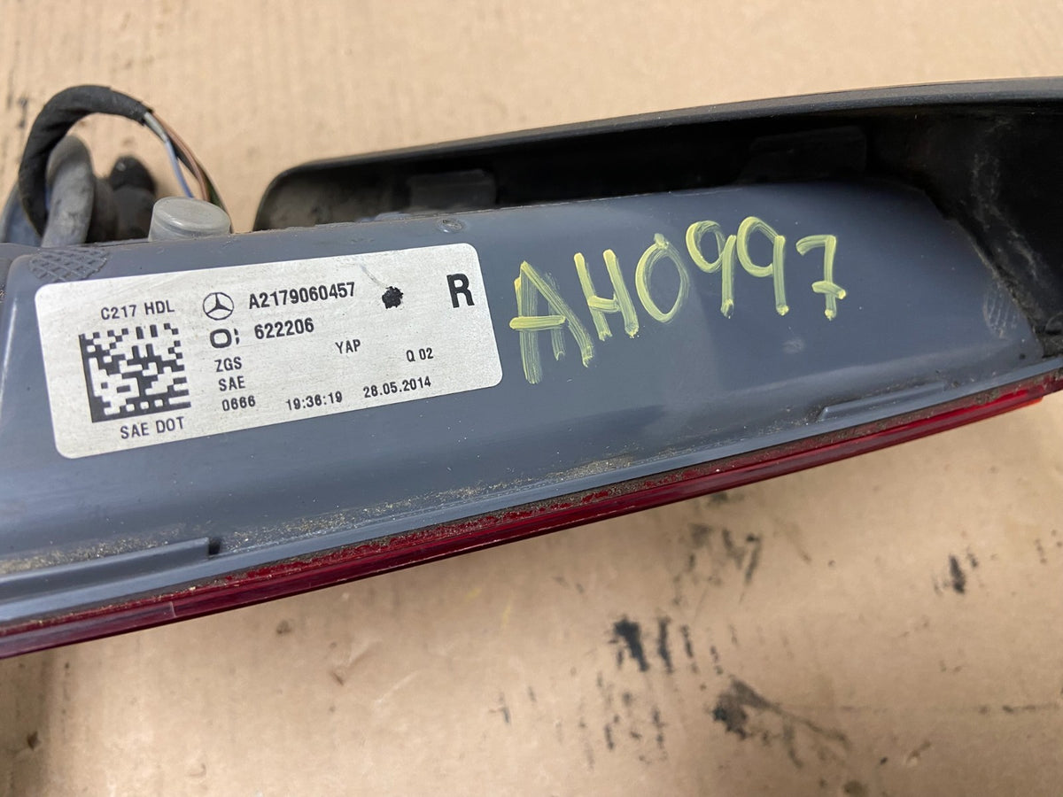 2015-2017 Mercedes-Benz Coupe S550 Right Passenger Inner Tail Light ah0997 DG5