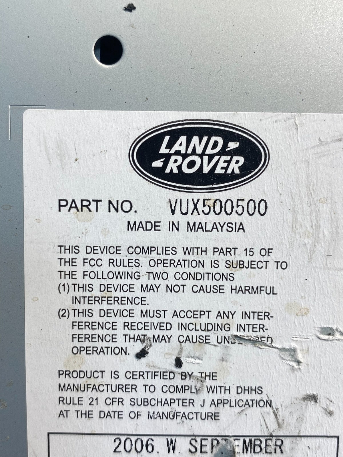 2006 2007 2008 2009 Range Rover Sport 6 CD Changer Stereo Radio ad9523 DG6