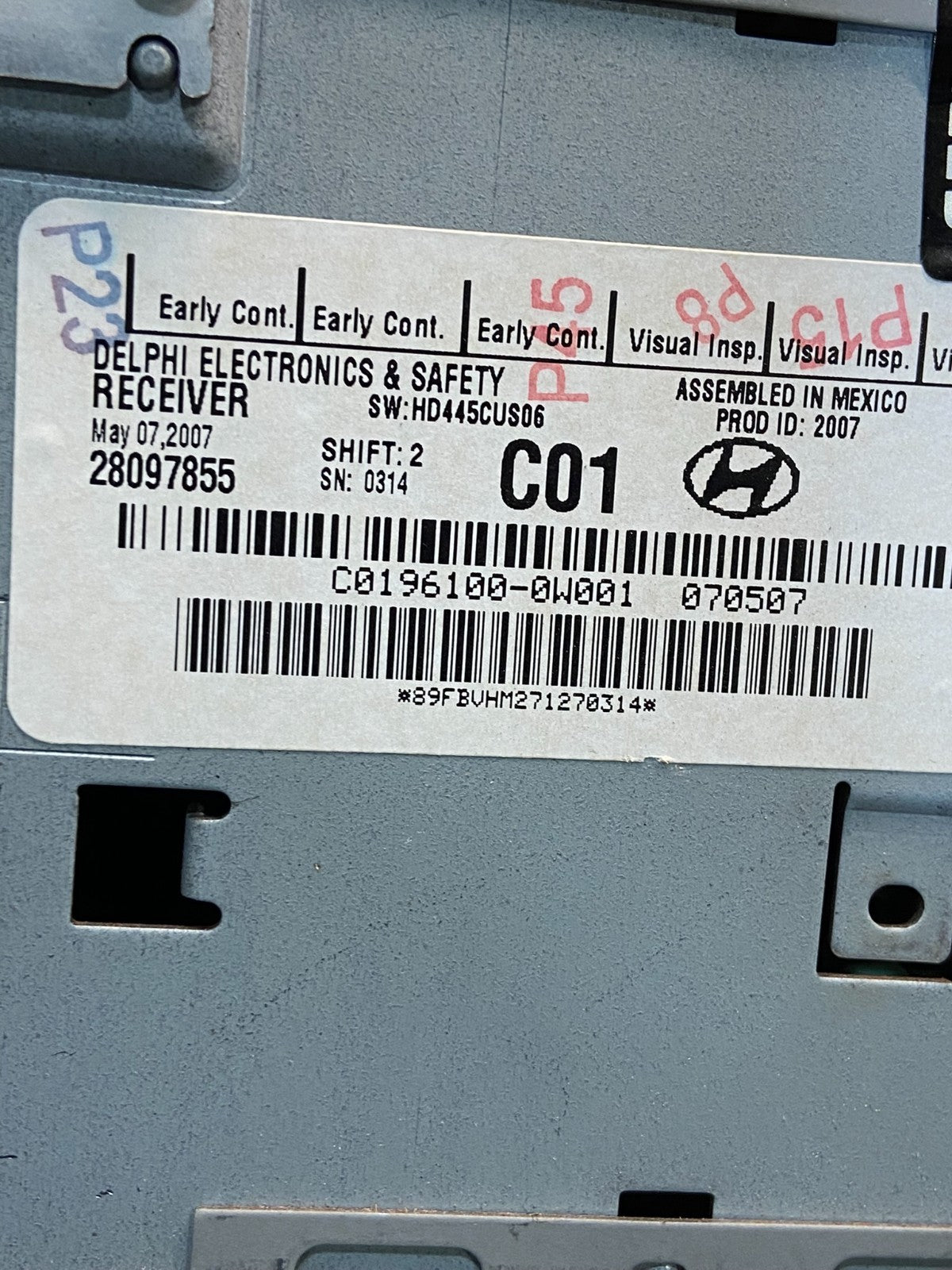 2007 to 2009 Hyundai Santa Fe AM/FM Radio CD Player ae4605 DG6