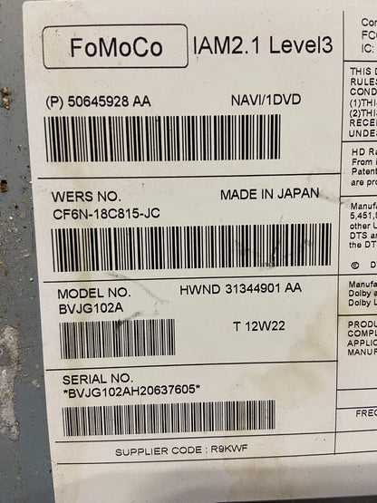 2013-2014 Land Rover Range Rover LR2 LR4 Evoque Radio Gps Cd Mechanism y7242 DG6