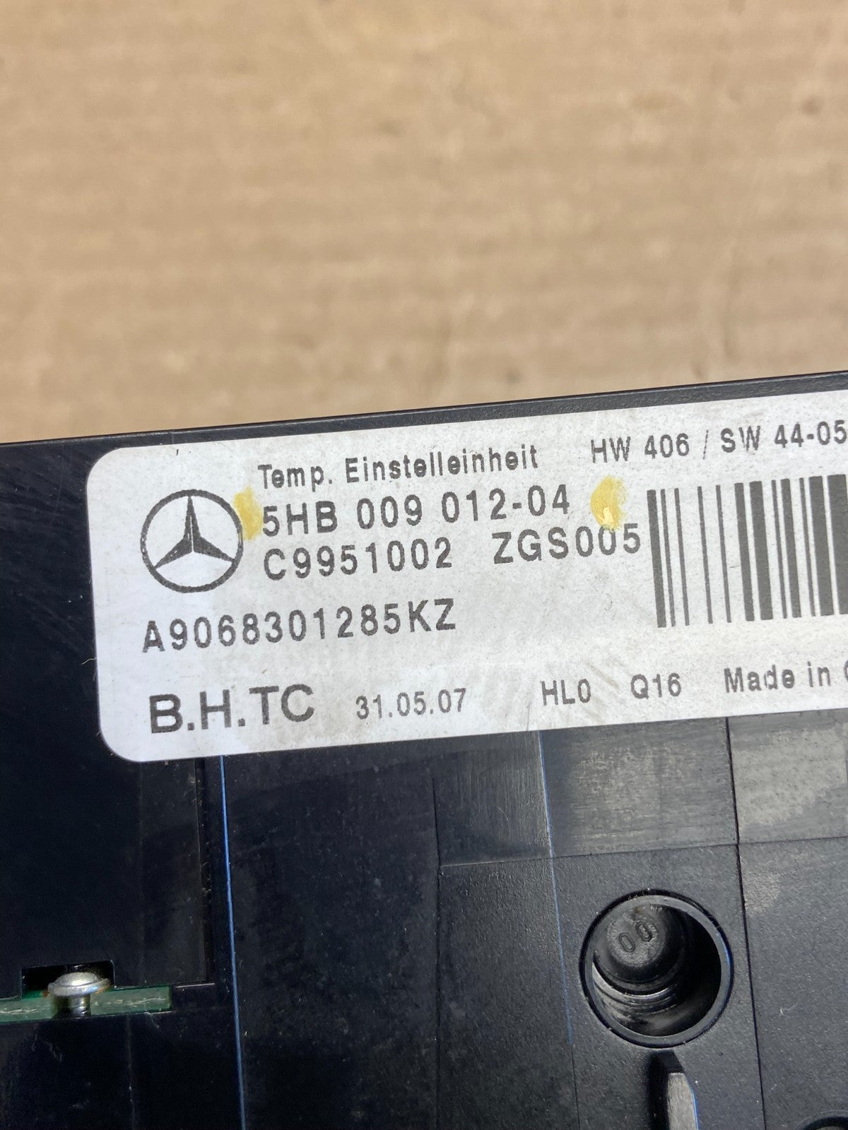 2007 2008 2009 Mercedes Dodge Sprinter A/C AC Climate Control Panel Oe ah1496 DG4