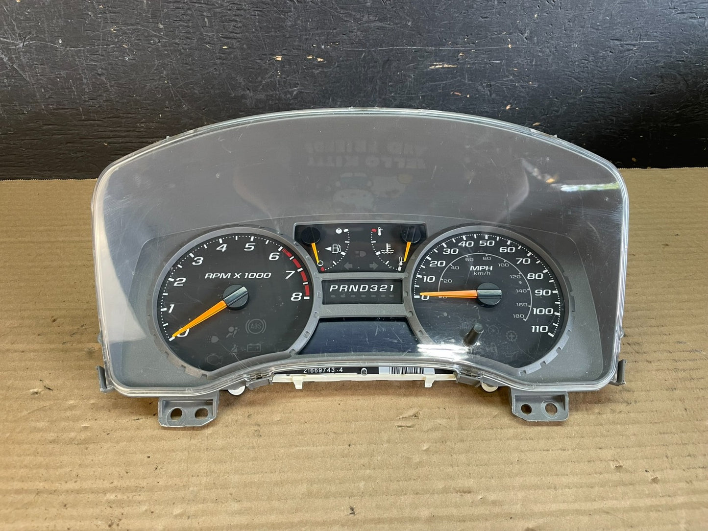 2004 to 2012 Chevrolet Colorado Instrument Cluster Speedometer AF3441 DW0