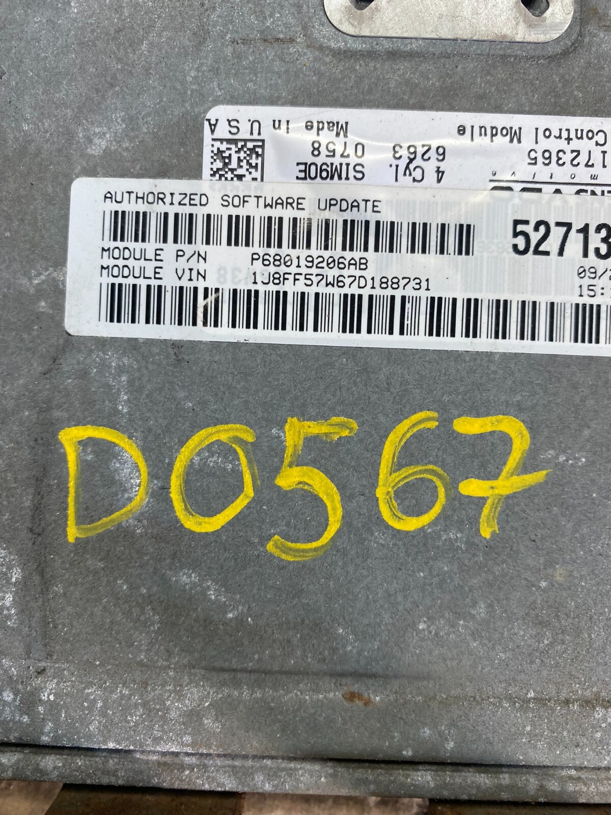 2007 Jeep Compass Patriot 2.4L ECM Engine Computer P68019206AB D0567 DG14