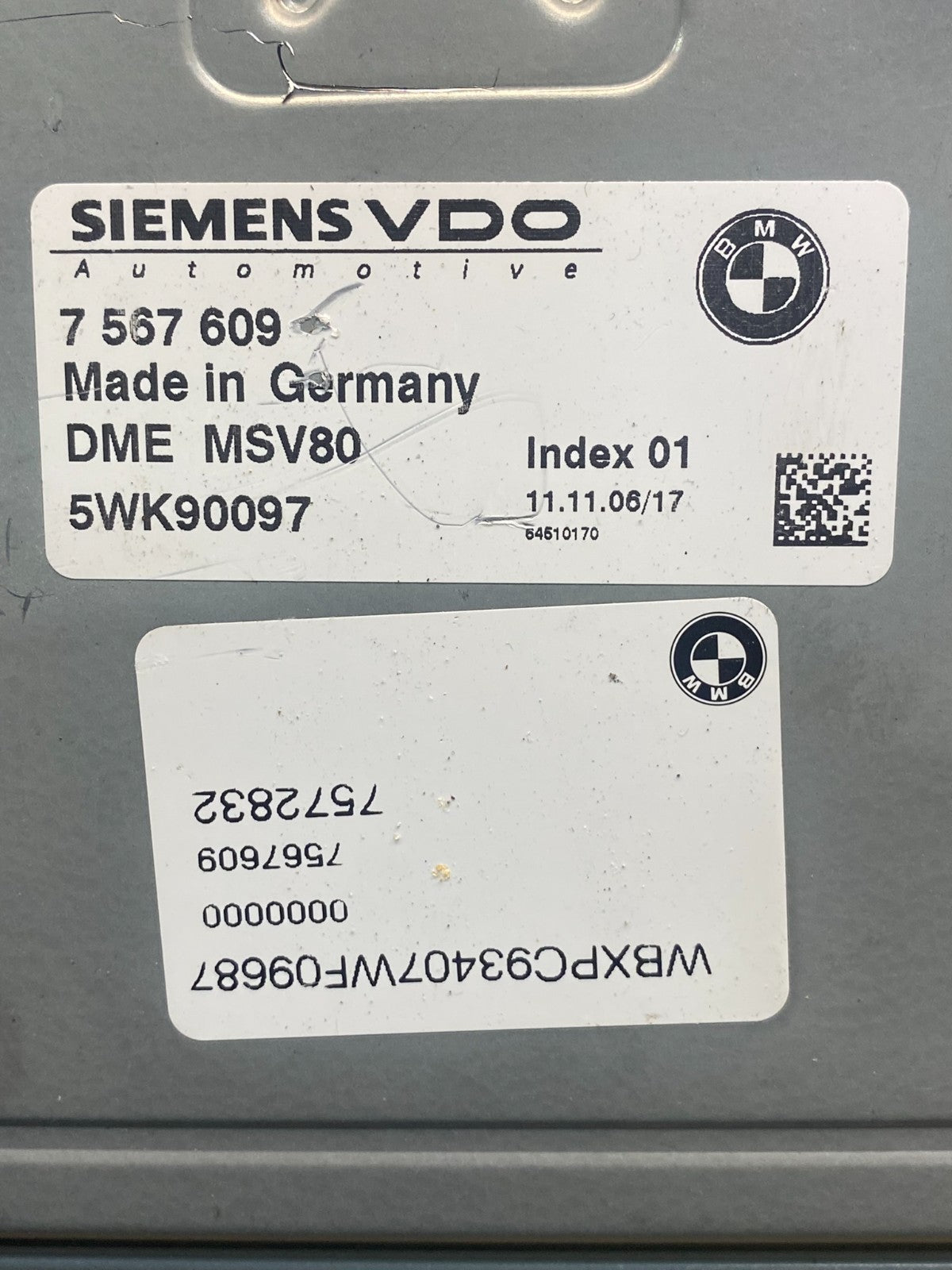 2007 2008 Bmw X3 ECU ECM Engine Control Module Computer 7567609 AG6092 DG2
