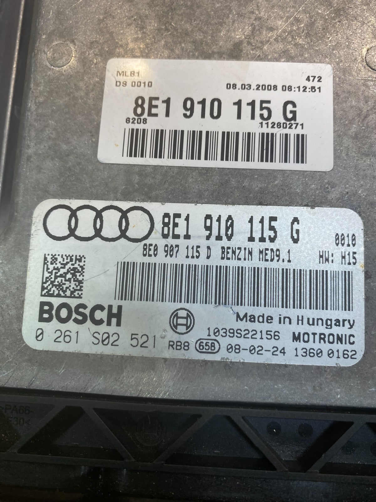 2008 2009 Audi A4 2.0L Engine Computer Ecu Pcm Ecm 8E1910115 ad4881 DG2