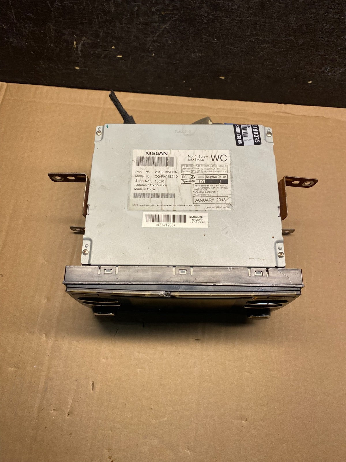 2014 Nissan Versa Radio CD Player Screen Display AM/FM 28185wc0a AE7400 DW5