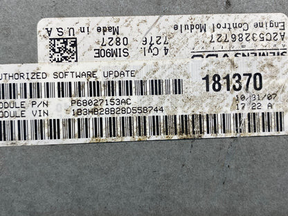 2007 to 2010 Dodge Caliber ECM Engine Computer Module ECU af7564 DG2