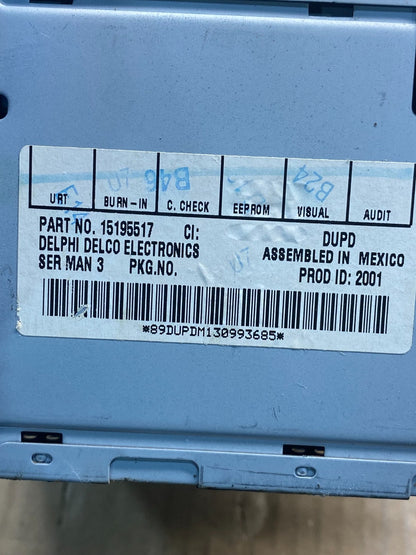 2002 2003 Chevrolet Envoy Trailblazer FM Radio Stereo CD Player AH1747 DG6