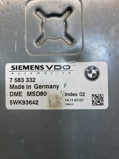 2007 to 2010 BMW N54 335i 535i Engine ECU ECM Computer Module 7583332 AC0827 DG2