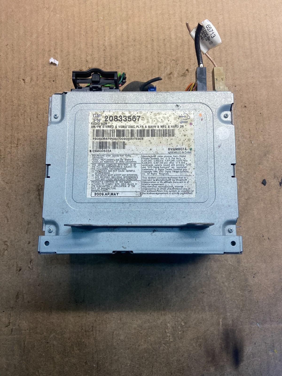 2008-2011 Cadillac CTS Am Fm Cd Player Radio Receiver ad1689 DG3