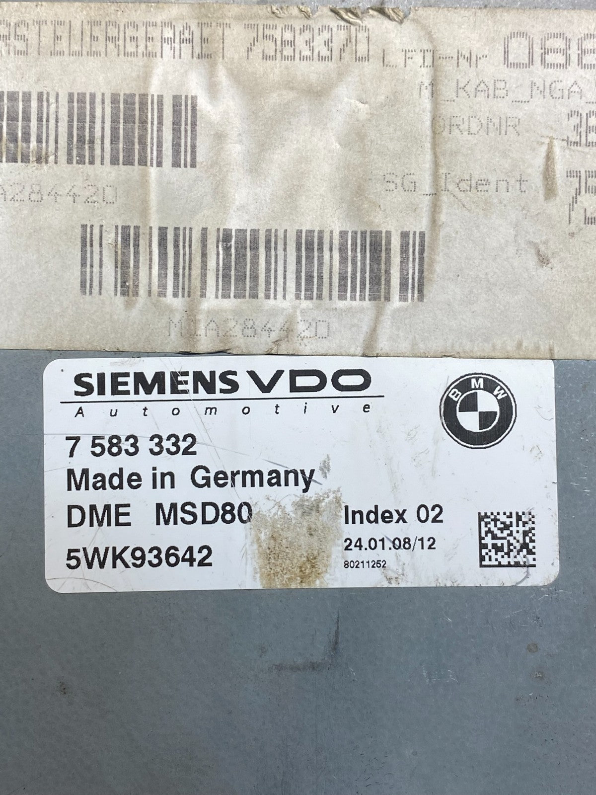 2007 to 2010 BMW N54 335i 535i Engine ECU ECM Computer Module 7583332 AG9406 DW2