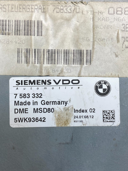 2007 to 2010 BMW N54 335i 535i Engine ECU ECM Computer Module 7583332 AG9406 DW2