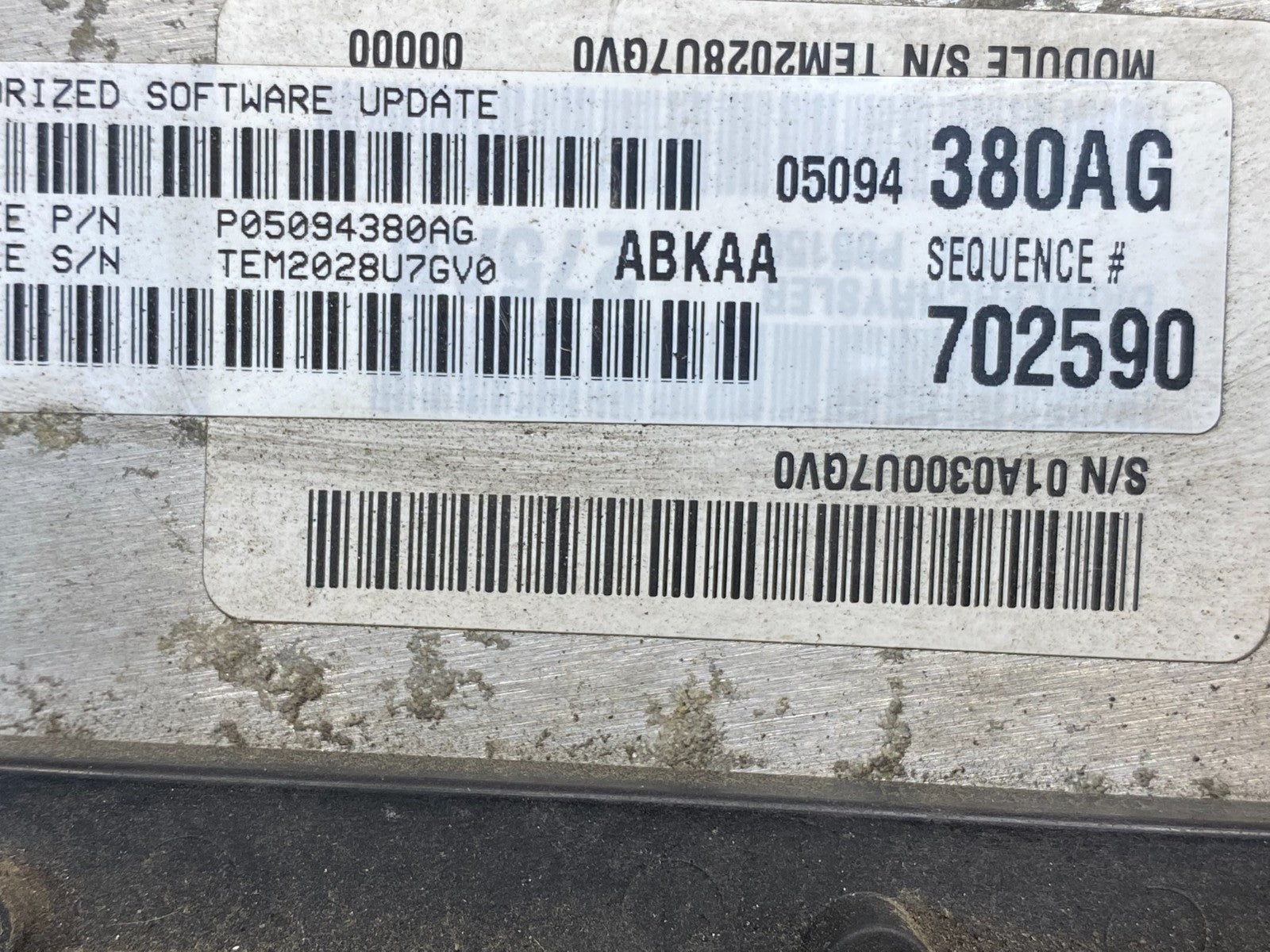 2008 Dodge RAM 1500 3.7L ECU ECM Engine Control Computer p05094380ag AE7982 DW2