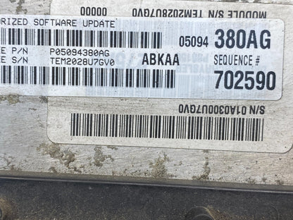 2008 Dodge RAM 1500 3.7L ECU ECM Engine Control Computer p05094380ag AE7982 DW2