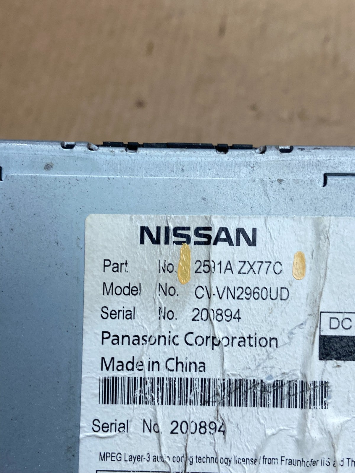 2010 - 2011 Nissan Murano Maxima   Radio CD Player AM/FM Receiver Z4135 DG5