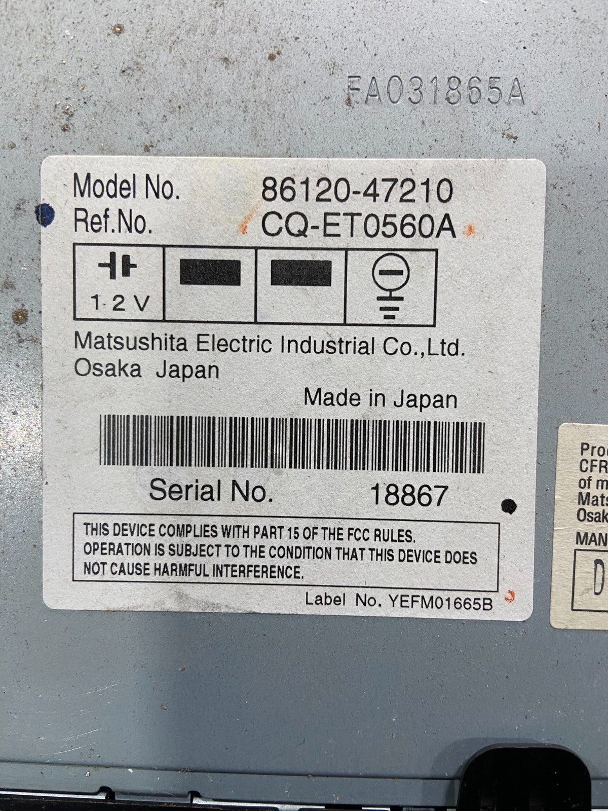 2006 to 2009 Toyota Prius OEM Radio AM/FM CD Player Oem Z0679 DG8