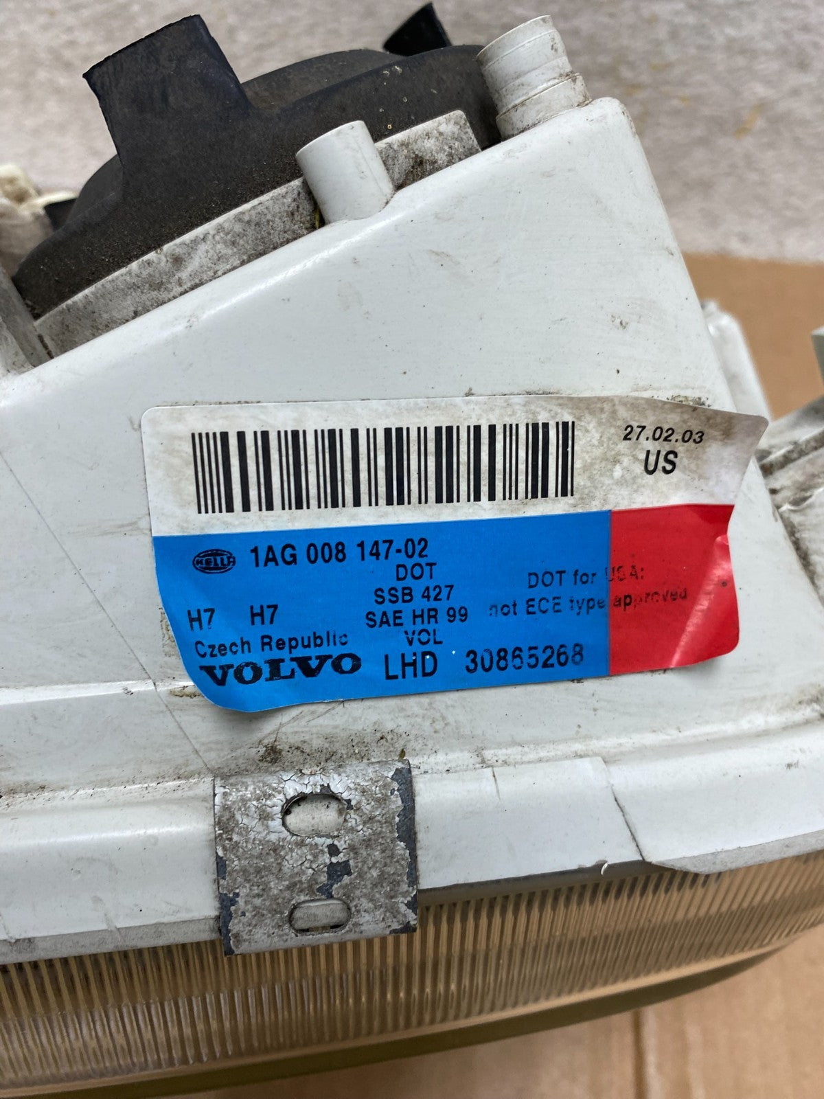 2000 - 2004 Volvo S40 Right Passenger RH Halogen Headlight AI3746 DW9
