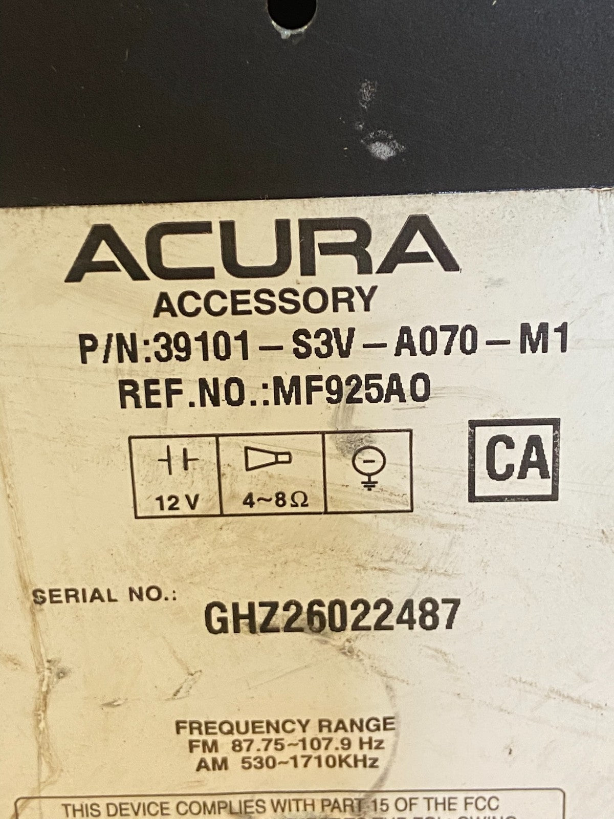 2005 to 2006 Acura Mdx Radio Stereo 6 CD Player Screen Display AE2524 DG6