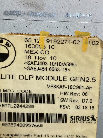 2006-2010 BMW E63 E64 E60 Satellite DLP Radio Module Unit Sirius ae0154 DG2