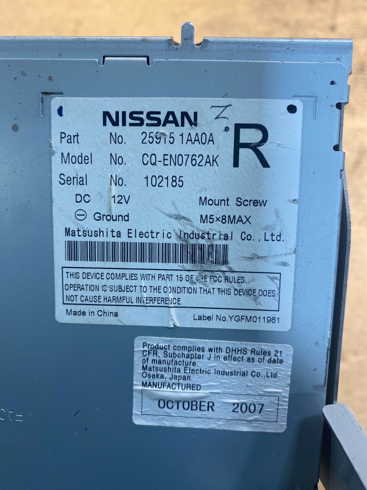 2009 - 2010 Nissan Murano Maxima M35 M37 BOSE Radio CD Navigation aa1834 DG6