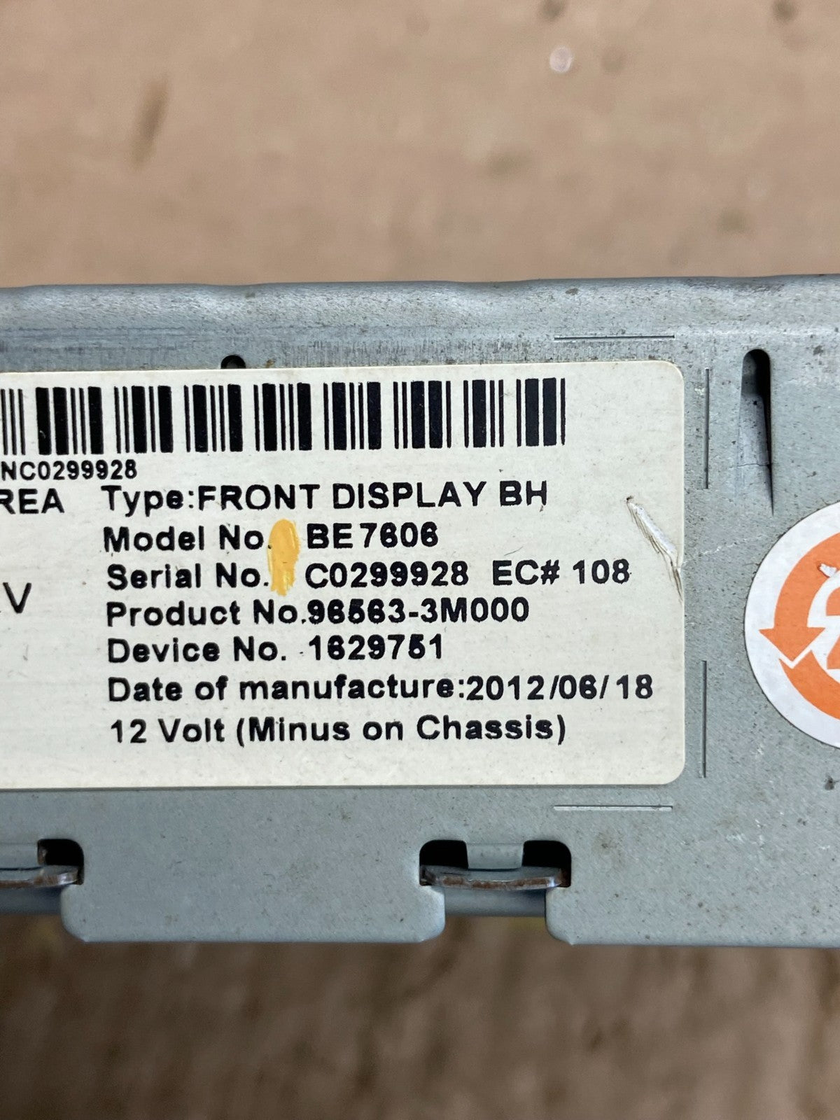 2009-2014 Hyundai Genesis Radio CD Display Screen Navigation AG0265 DG6