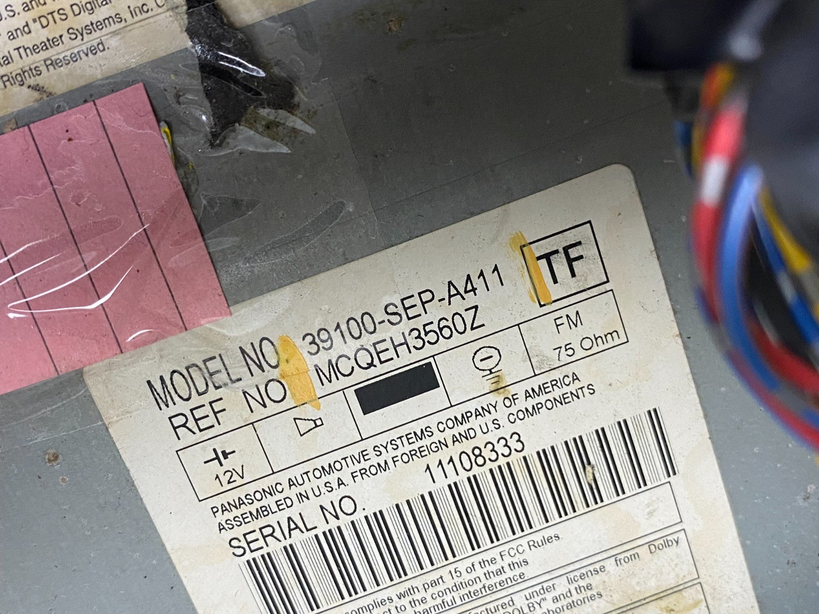 2007 2008 Acura TL Screen Display  Radio Climate Control OEM  AB5648 DG5