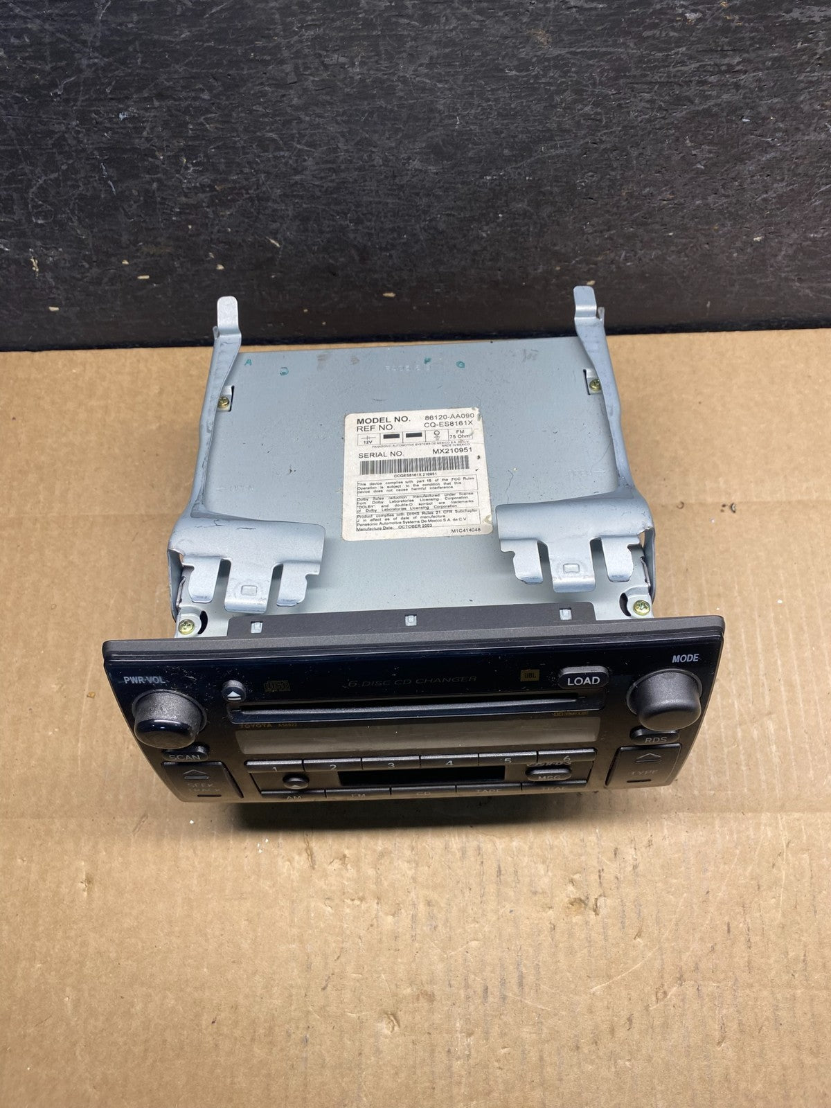 2002 2003 2004 Toyota Camry Radio AM/FM CD Player AG9529 DG3