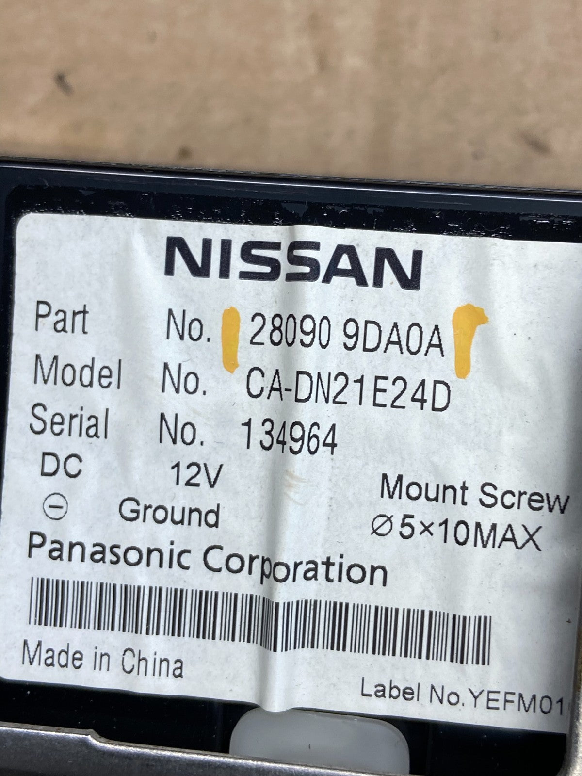 2012-2014 Nissan Maxima Dash Information Display Screen Display AD7125 DG6