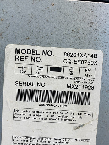 2008 to 2009 Subaru Tribeca CD Player Radio Receiver Control AD4928 DG6
