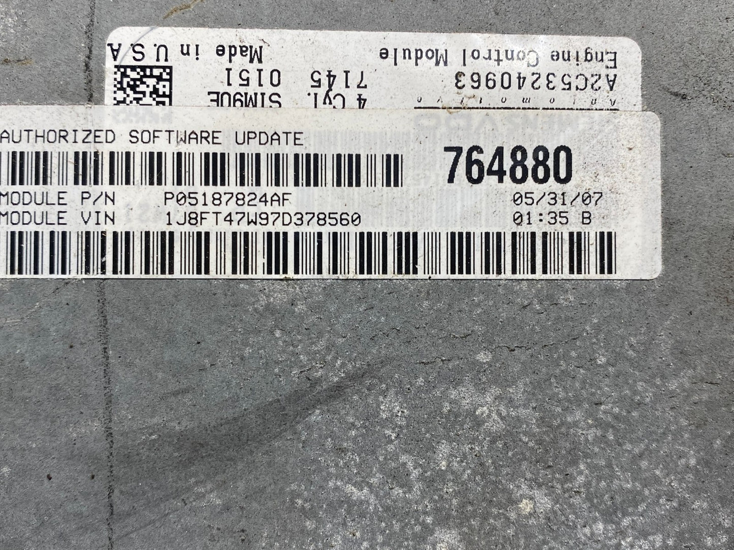 2007 Jeep Compass Patriot PCM ECM ECU Engine Computer Module AF7595 DG2