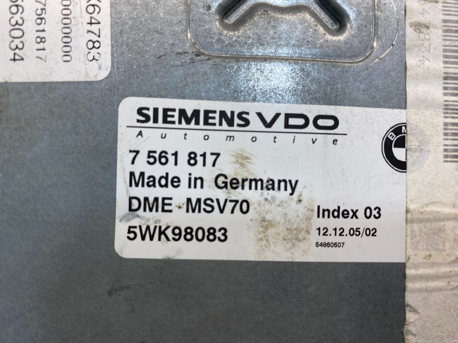 2006 - 2007 BMW 325i 525i ECU ECM Engine Control Module Computer AD9781 DW2